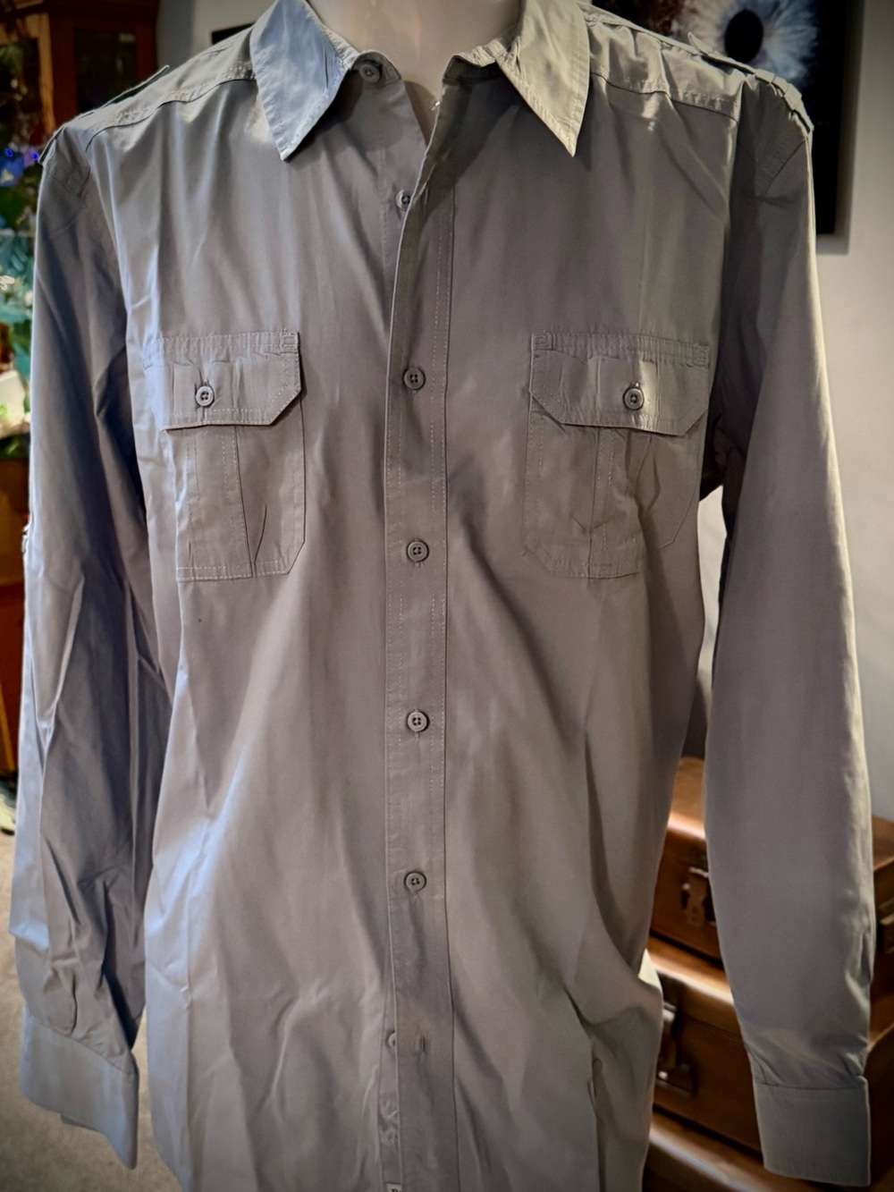 PD&C Gray Men's Long-Sleeve Button-Down Shirt